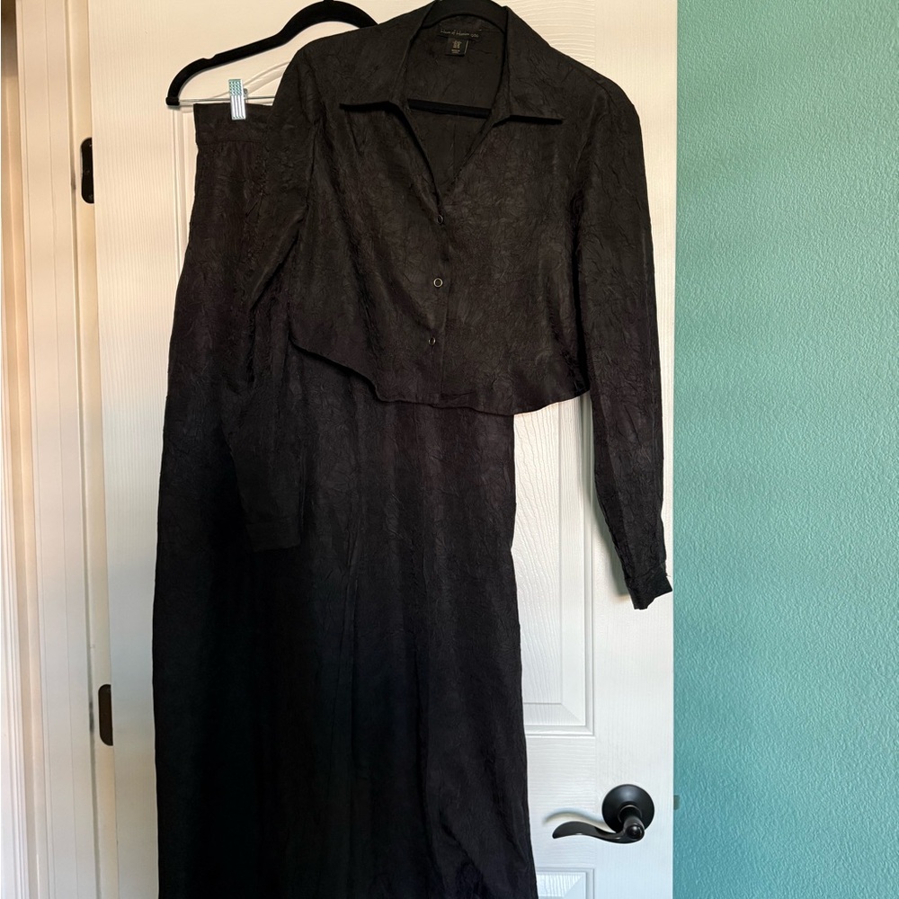 House of Harlow 1960 Black Textured Top & Pants